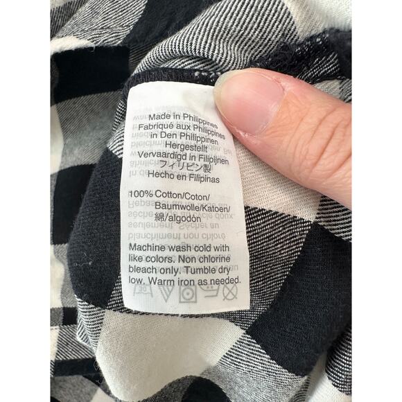MADEWELL Black White Buffalo Plaid Flannel Shirt 100% Cotton Button Up | Medium - Picture 7 of 7